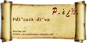 Pócsik Éva névjegykártya